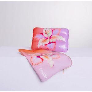 Maje Inflatable Travel & Beach Pillow with Matching Pouch – Floral Print